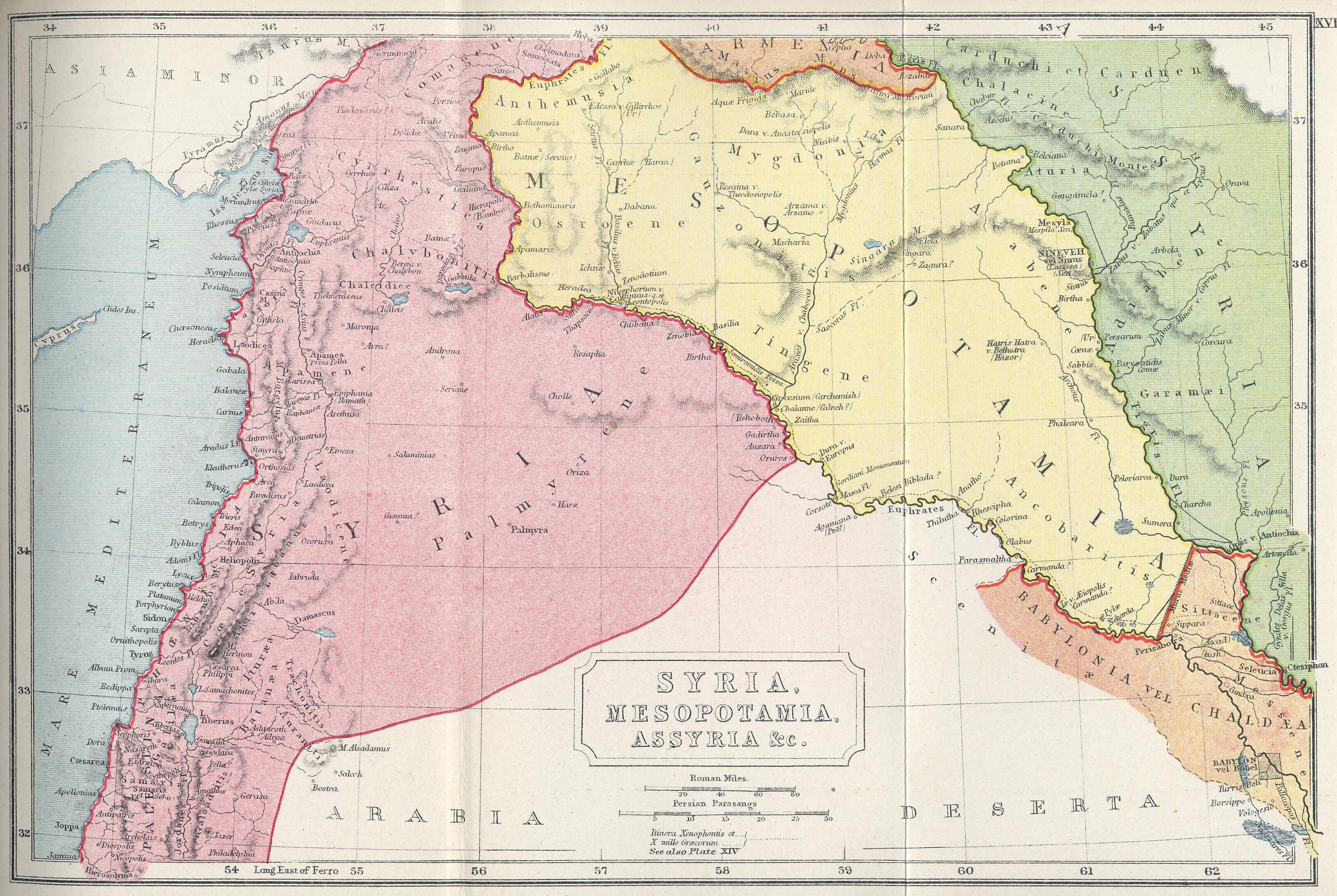Map of Syria and Mesopotamia70 BC - AD 180