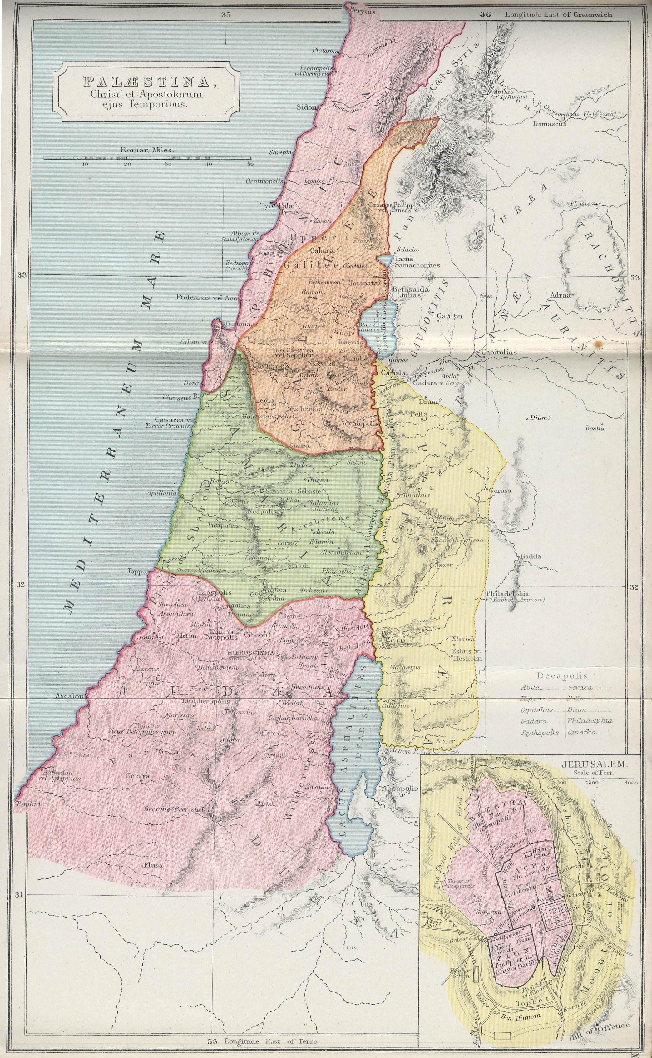 Map of Palestine 70 BC - AD 180