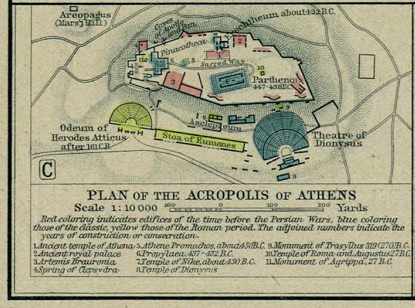 Map of Athenian Acropolisc. AD 200