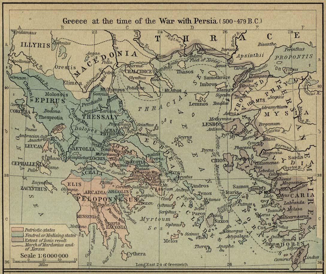 Map of Persian War500-479 BC