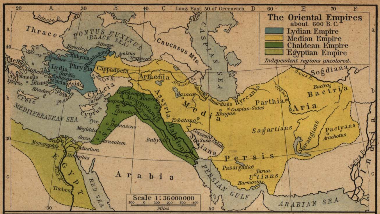 Map of Mideast Empiresc. 600 BC