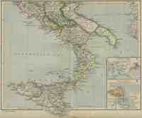 Map of Southern Italy 403 BC - AD 180 with insets of Syracuse and Naples